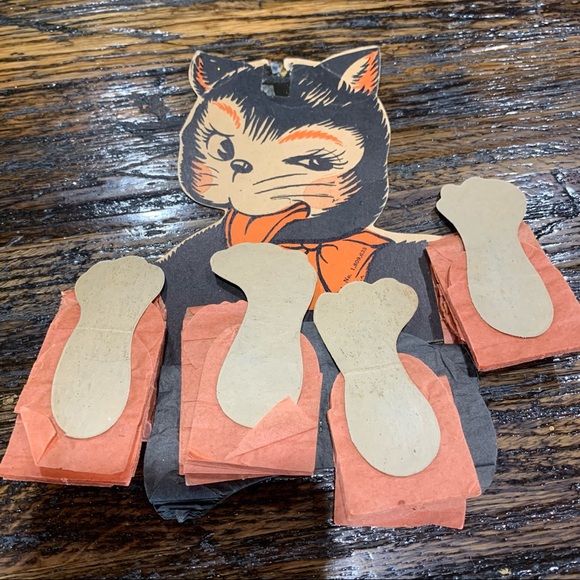 1940’s Beistle Halloween Dancing Cat Honeycomb Decor Party Decoration Original - Picture 12 of 13